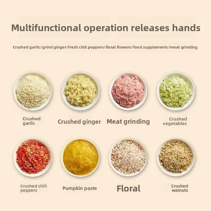 Effortless Meal Prep with the Mini Electric Garlic Chopper & Meat Grinder - Versatile, Durable, and Perfect for Baby Food!