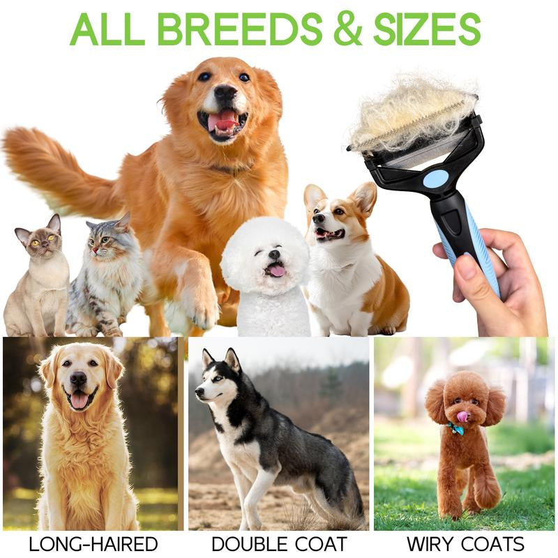 Ultimate Grooming Tool for Pets: Dematting Comb and Fur Cutter for Cats and Dogs - Gentle, Tangle-Free, and Easy Fur Removal
