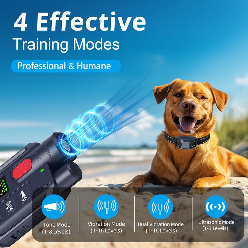 Ultimate 3300Ft Dog Shock Collar - 2-In-1 Ultrasonic Training System with Remote for Dogs 8-150Lbs - Rechargeable, Waterproof, and Safe Training Modes