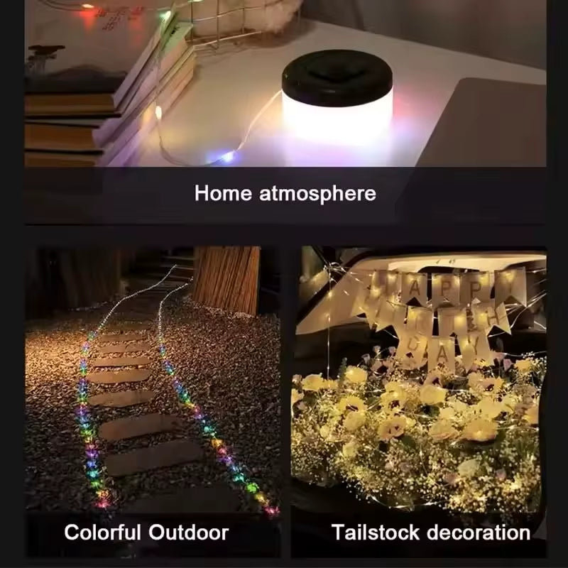 Camping Light String Outdoor Light String Durable Waterproof USB Charging Portable Camping Light Suitable for Courtyard Hiking