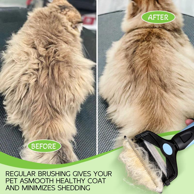 Ultimate Grooming Tool for Pets: Dematting Comb and Fur Cutter for Cats and Dogs - Gentle, Tangle-Free, and Easy Fur Removal