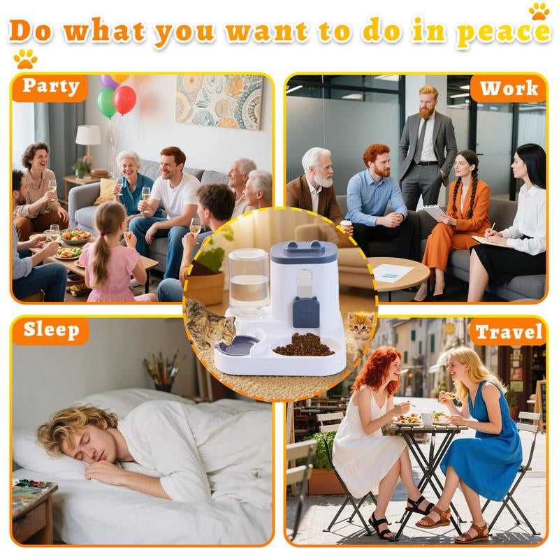 Ultimate Automatic Cat Feeder and Water Dispenser Set - Perfect for Small to Medium Pets with Large Capacity Food Bowl!