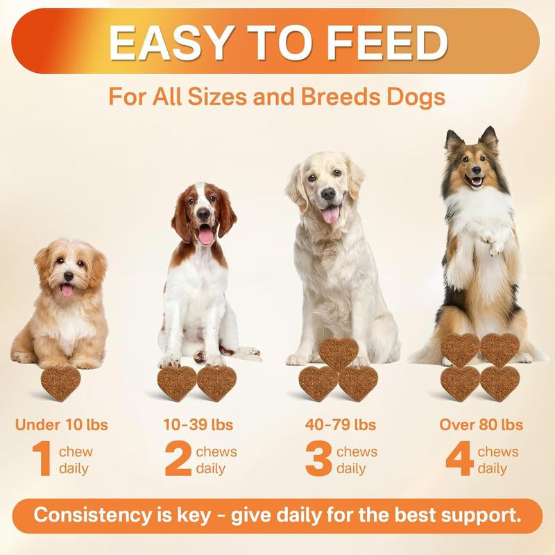 PUYRZOE 5-In-1 Natural Flea & Tick Chews for Dogs | Grain-Free Formula Supporting Joint, Skin, Immune, and Digestive Health | Delicious Beef Flavor for All Ages
