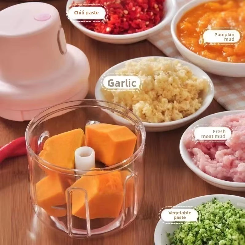 Effortless Meal Prep with the Mini Electric Garlic Chopper & Meat Grinder - Versatile, Durable, and Perfect for Baby Food!