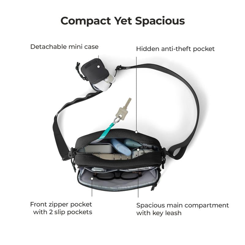 Discover the Versatile BAGSMART REIKI 2.2L RFID Crossbody Bag – Perfect for Workouts and City Adventures!