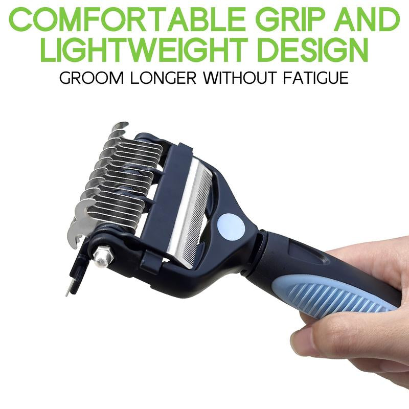 Ultimate Grooming Tool for Pets: Dematting Comb and Fur Cutter for Cats and Dogs - Gentle, Tangle-Free, and Easy Fur Removal
