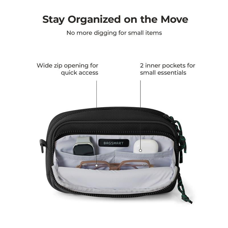 Discover the Versatile BAGSMART REIKI 2.2L RFID Crossbody Bag – Perfect for Workouts and City Adventures!