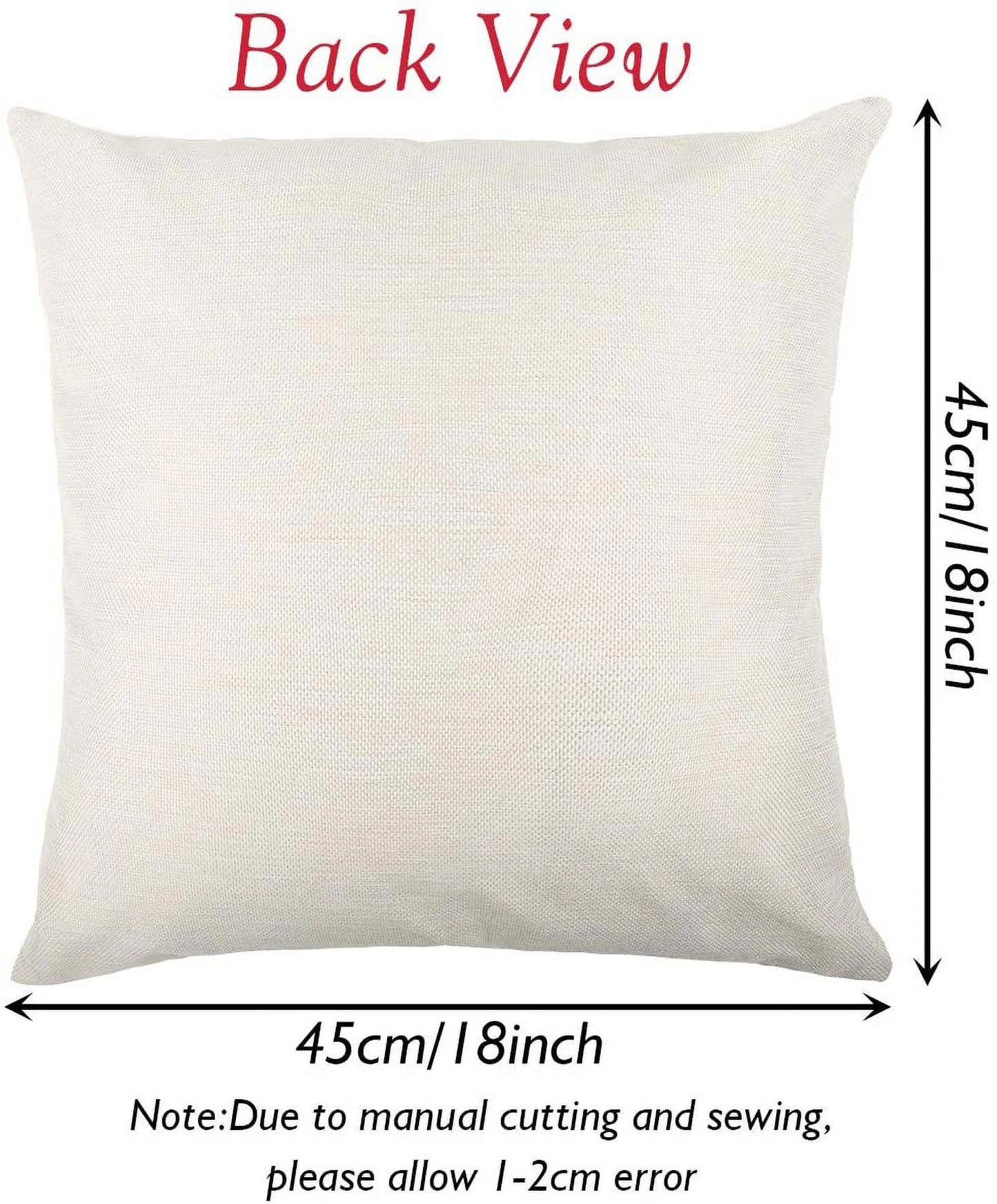 Christmas Pillow Covers,  18 X 18" Set of 4 Farmhouse Pillow Covers Holiday Rustic Linen Pillow Case for Sofa Couch Christmas Decorations Throw Pillow Covers, Red