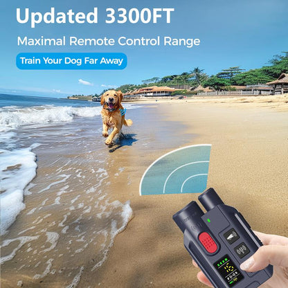 Ultimate 3300Ft Dog Shock Collar - 2-In-1 Ultrasonic Training System with Remote for Dogs 8-150Lbs - Rechargeable, Waterproof, and Safe Training Modes