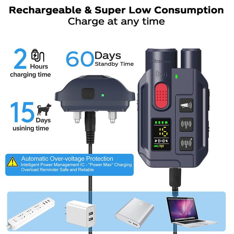 Ultimate 3300Ft Dog Shock Collar - 2-In-1 Ultrasonic Training System with Remote for Dogs 8-150Lbs - Rechargeable, Waterproof, and Safe Training Modes